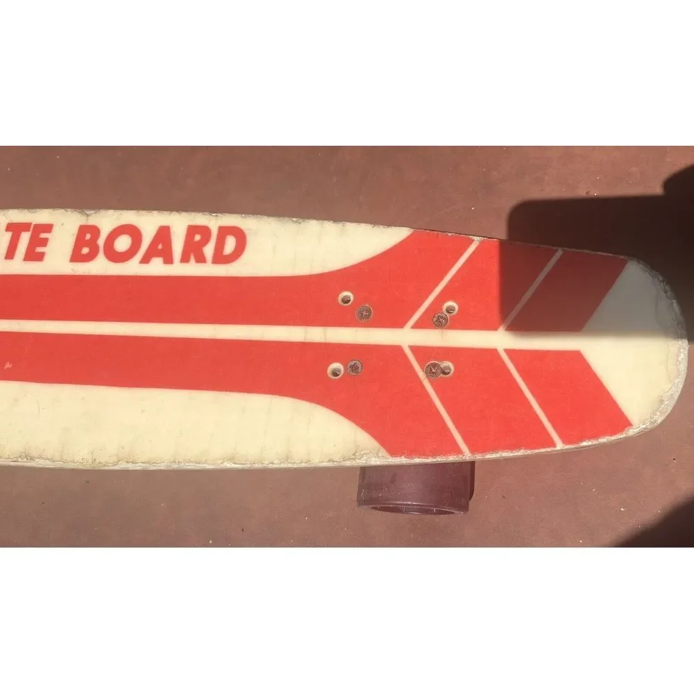 VTG Justen Fiberglass Skateboard Red White‎ 70s Sidewalk Surfboard